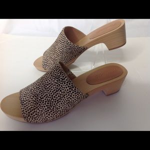 NIB Madewell Evelyn Slide Mule Spotted Calf Hair